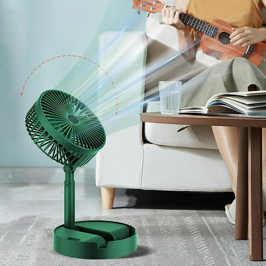 4642 Telescopic Electric Desktop Fan Height Adjustable Foldable Portable For Travelcarry Silent Table Top Personal Fan For Bedside Office Table (Battery Not Include) - Springkart