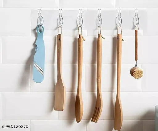 Bathroom Wall Hook 6 Hooks Cloth Hanger (35 x 3.5 x 7.5 cm) (Buy1 Get1)