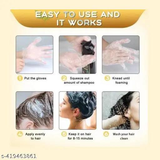 Charcoal Support : No-Mix Black Hair Dye Shampoo (pack of 2) - Springkart