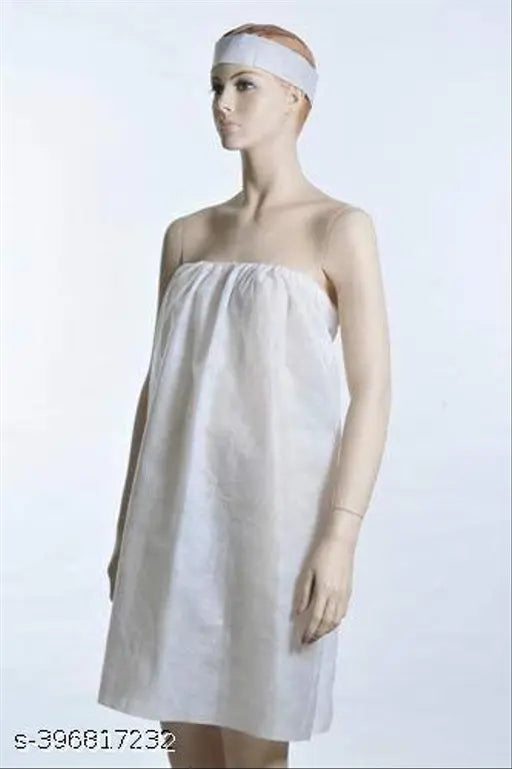 Parlour Body Massage Beauty Salon Spa Elastic Gown Wax Cutting Apron Sheet White Gown For Men and Women Set of 10 pc. - Springkart