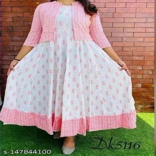 Rayon Beautiful Gowns With Jacket Long Gowns - Springkart