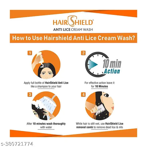 Hair Shield Anti Lice Cream Wash Shampoo 30ml Pack of 2