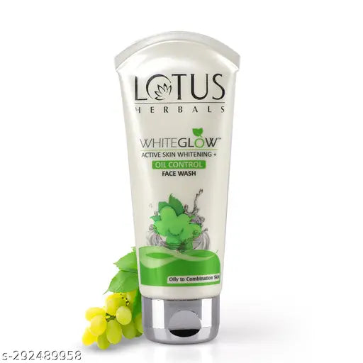 Lotus Herbals Whiteglow Active Skin Whitening & Oil Control Face Wash | With Green Tea Extract | Brightens Skin | For All Skin Types | 50g (Pack Of 3)