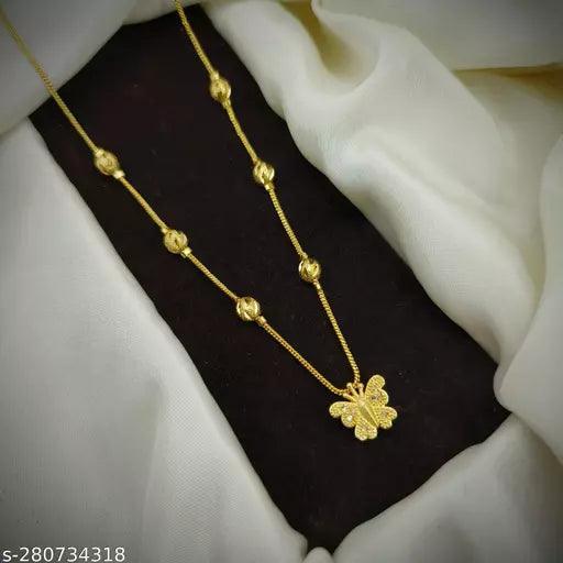 Fancy Micro Gold Plated 5 Heart Shape Pendent With Micro Gold Plated Star And American Daimond Pendent Chain. - Springkart
