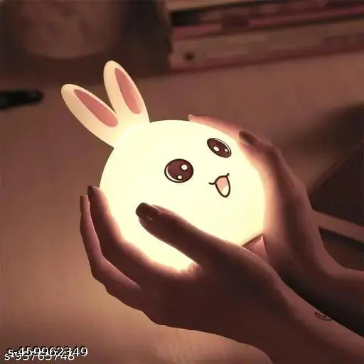 Rabbit Silicone Lamp Nursery Lamps for Room Portable LED Bunny Lamp USB Rechargeable Children Night Light - Springkart