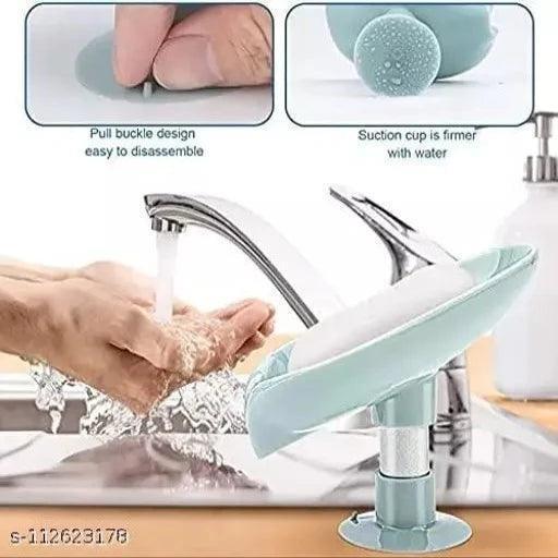 (PACK OF 2) Soap Stand Holder for Bathroom Kitchen Sink Magic Stickers Wall Mounted - Springkart
