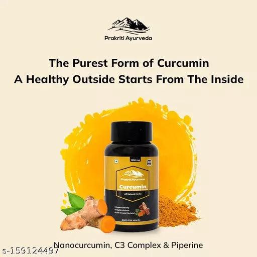 Prakriti Ayurveda Curcumin With Bioperine 1500mg (Ultra Pure) | Organic Turmeric - Springkart