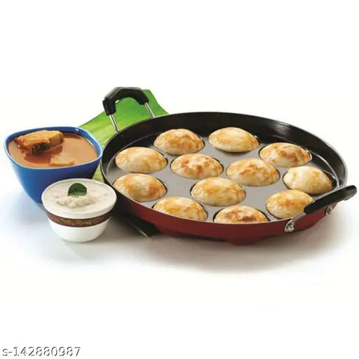 Appam Patra with Lid and Side Handle/ kulipaniyaram pan nonstick/ appe/panniyaram kadai/Paniyaram/Appam Pan/Appam Maker/appam kadai/idali Maker/idli Pan kadai/litti maker Paniarakkal with Lid Paniarakkal with Lid 0.5 L capacity 23 cm diameter (Aluminium,