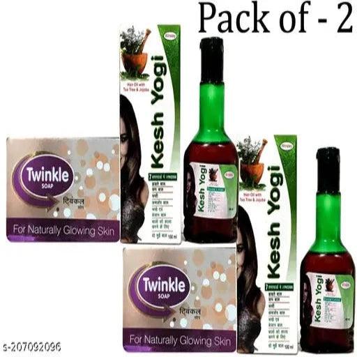 New Kesh Yogi Oil & Tinkle Soap Combo For Whitening Skin & Long Hair 175gm x 2 - Springkart