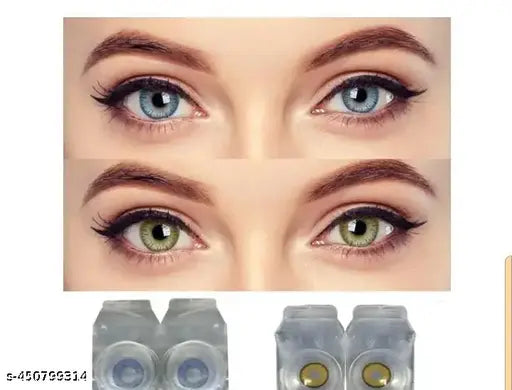 BLUE EYE CONTECT LENS WITH FREE CASE PACK OF 02 - Springkart