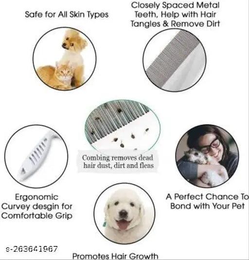 High Quality Combo Of 4 Imported High Quality Slicker, Nail Clipper, Hair Comb, Gloves Grooming Kit - Springkart