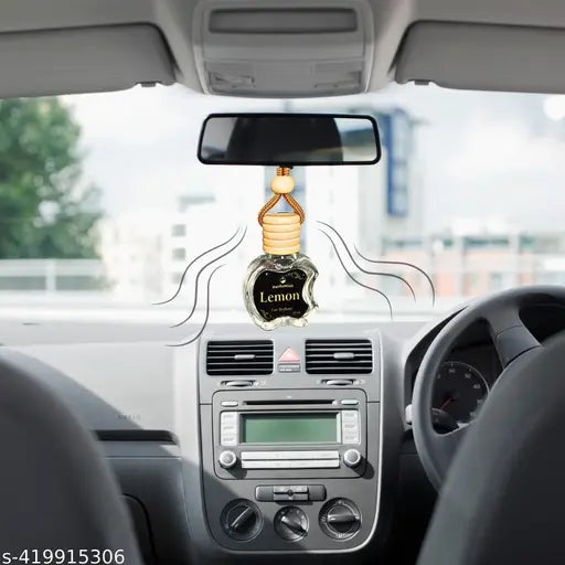Car Freshener Lemon Essential Oils Fragnance in Glass Bottle with Wooden Diffuser Lid - Springkart