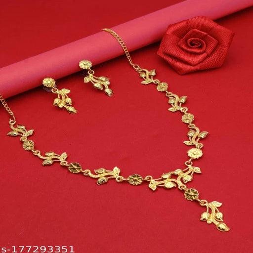 Fancy Gold Plated 2 Peace Combo necklace - Springkart