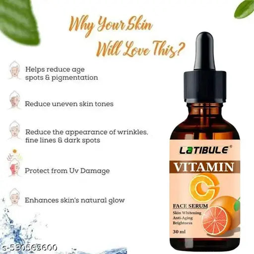 Latibule Vitamin C Face Serum - Skin Brightening Serum , Anti-Aging, Skin Repair, Supercharged Face Serum, Dark Circle, Fine Line & Sun Damage Corrector Face Serum(30ml) Pack of 3