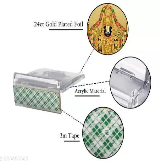 Diviniti Tirupati Balaji God Idol Photo Frame for Car Dashboard 24K Gold Plated Foil - Springkart