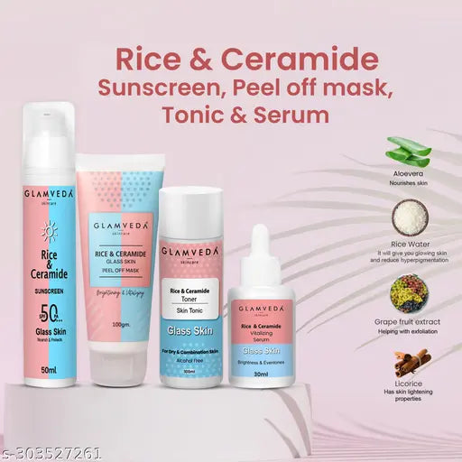 Korean Glass Skin Rice & Ceramide 7-Step Skincare Kit - Springkart