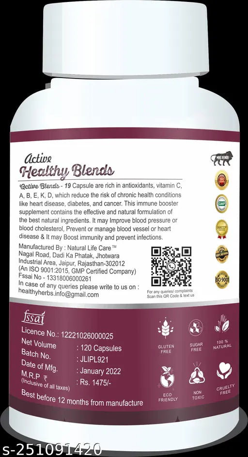 Active Blend 19 (SUPER BERRY BLEND) 120 Capsules - Support Overall Health - Natural Multivitamin - Springkart