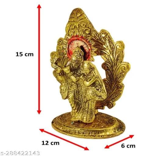 Radha Krishna in Temple Showpiece for Home Office Décor Gift Gold - Springkart