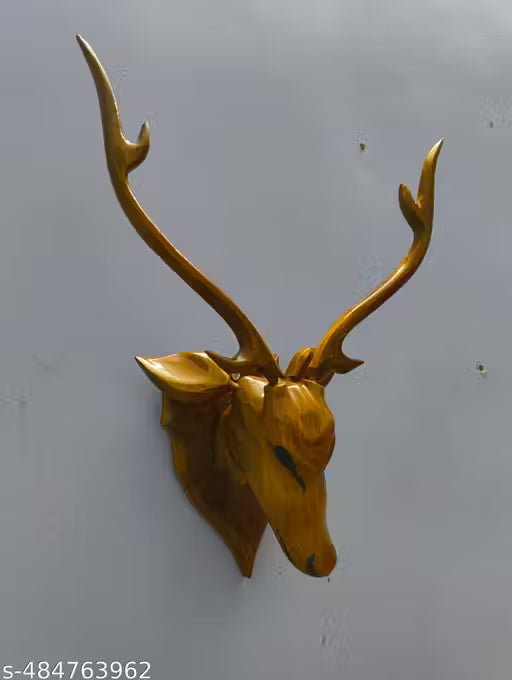 Rural Bird Deer Head Wall Mount Wooden Home Decorative Showpiece Handicraft