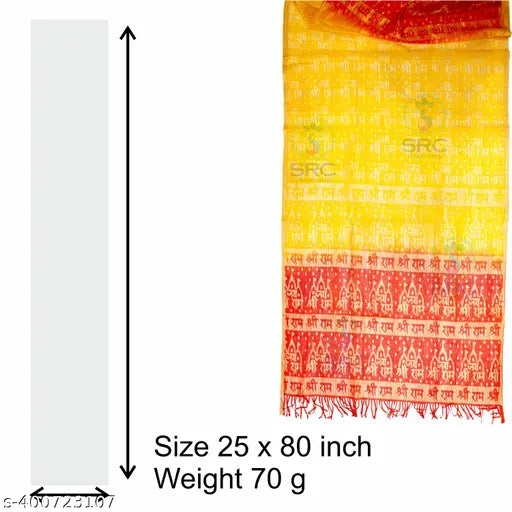 Jai Shri Ram Printed Dupatta for Men & Women (patka) Size-25x80 inch - Springkart