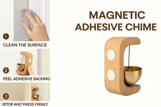 Magnetic Wooden Door Bell with Brass Chime