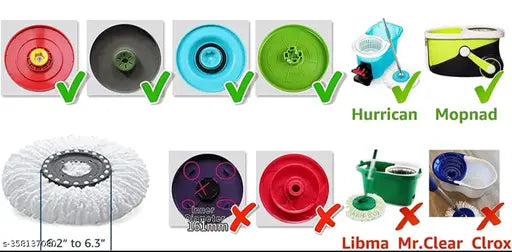 Polyester Mop Head Replacement Refills | 100g Each | 32cm Diameter | Pack of 5 | White