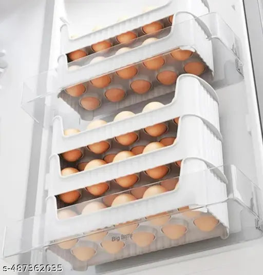 Egg Dispenser Box, 3-Tier Egg Storage Box for Fridge, Holds upto 30 Eggs,