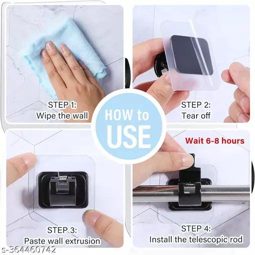 8 PCS Self Adhesive Curtain Holders Brackets - Springkart