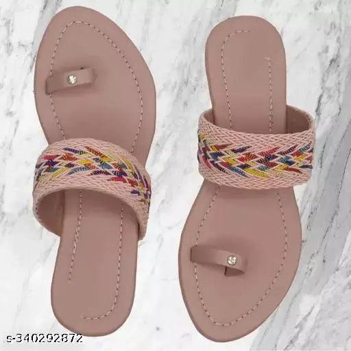 New Trendy Collection Of Women Flat Sandal || Women's Sandals || Girl's Flat Sandal Pink - Springkart