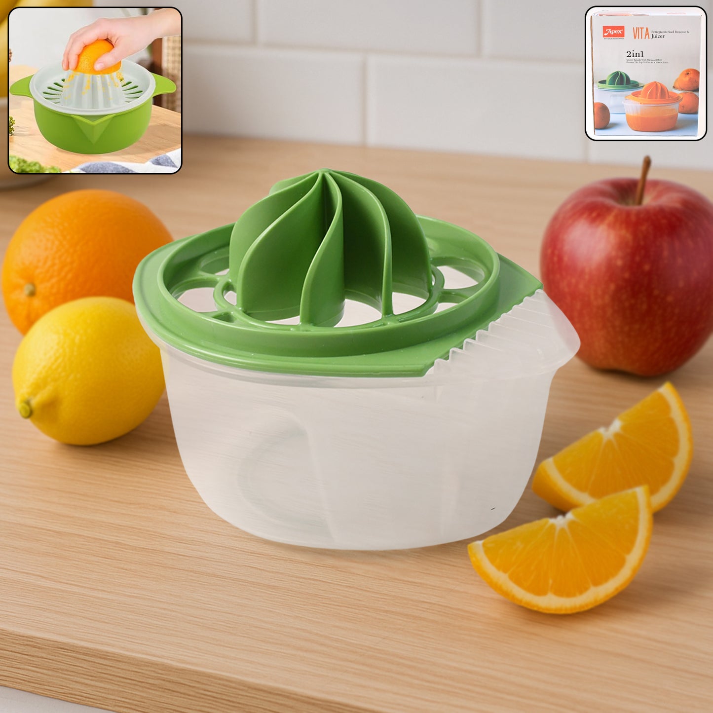 Apex Vita Pomegranate Seed Remover Citrus Juicer (2 In 1). - Springkart