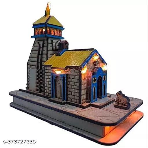 EliteTouch kedarnath Temple in Wood 3D Colour with Full Lights Setup - Springkart