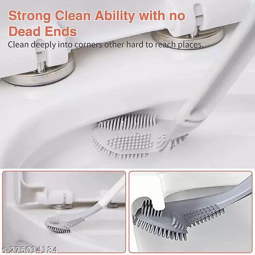 Golf Shape Toilet Brush Cleaner Flexible Deep Cleaning Silicone Brush for Quick & Easy Cleaning - Springkart