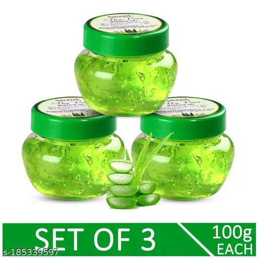 Aloe Vera Massage Gel Great for Face, Hair, Hydrating Gel, All Skin Types 100gm Each (Pack of 3)
