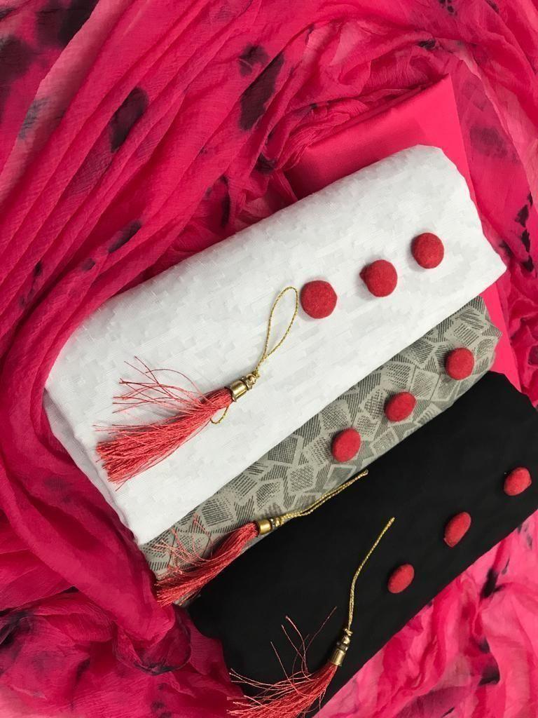 Gorgeous Printed Cotton Dress Materials(Combo Of 3 Tops) - Springkart