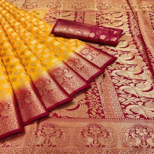 Delicate Jacquard Balaton Silk Saree - Springkart