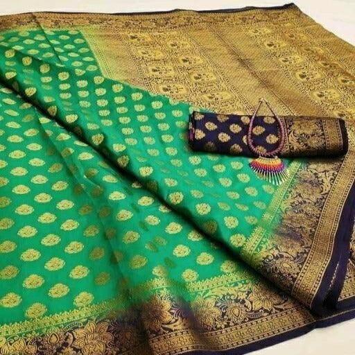Attractive Jacquard Balaton Silk Saree - Springkart