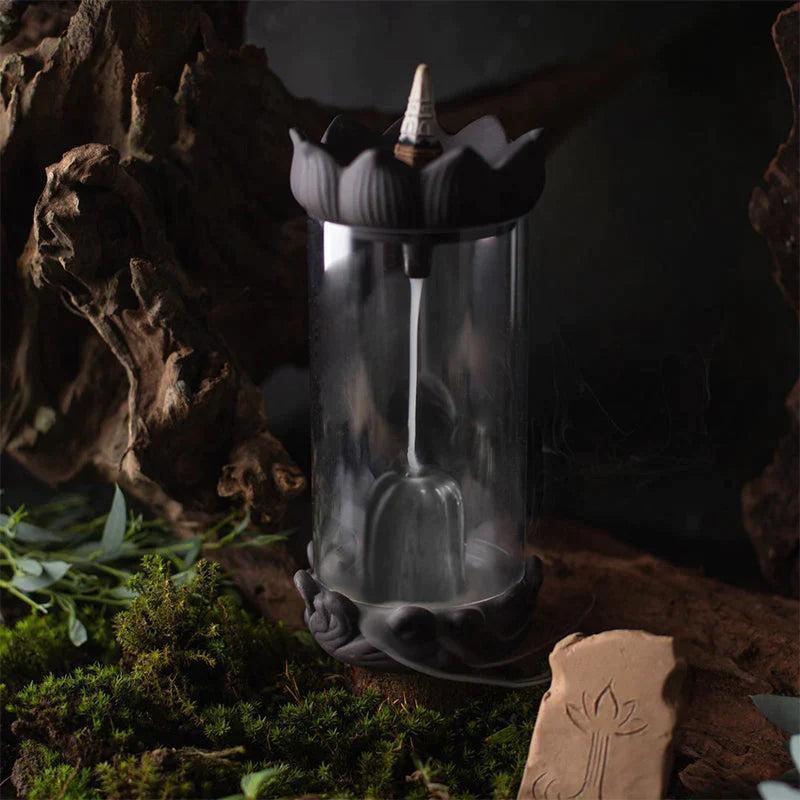 Ceramic Smoke Backflow Incense Burner Holder With 10 Cones (Pack of 1) - Springkart