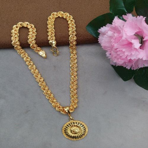 Luxurious Men's Gold Plated Pendant With Chain Vol 2 - Springkart