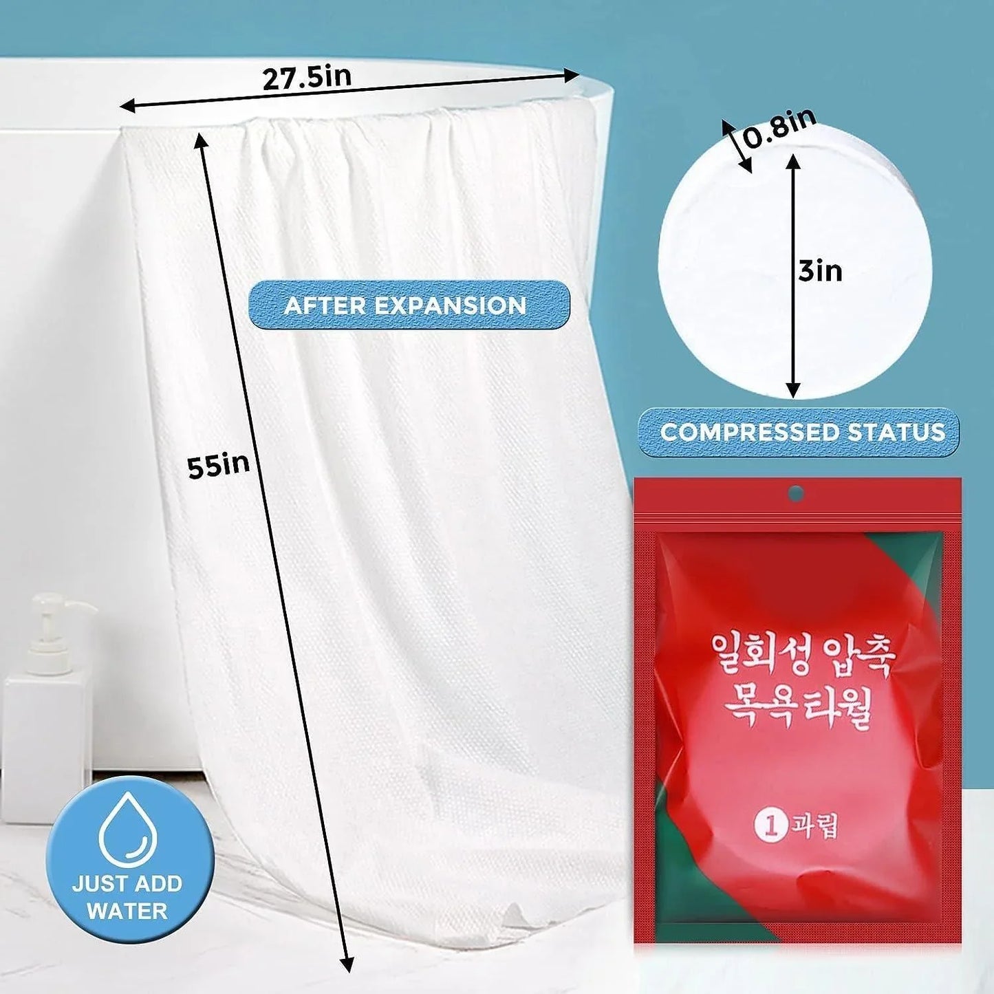 Pure Cotton Portable Disposable Bath Towel Tablet - Springkart