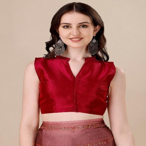 Fancy Sequined Embroidered Pink Coloured Silk Saree with Blouse Piece - Springkart