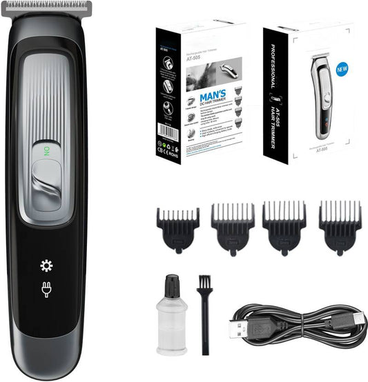 qamanta AT-505 Hair Trimmers Electric Shavers Clippers Professional Cutting Machine Fully Waterproof Trimmer 90 min Runtime 4 Length Settings (Silver, Black)