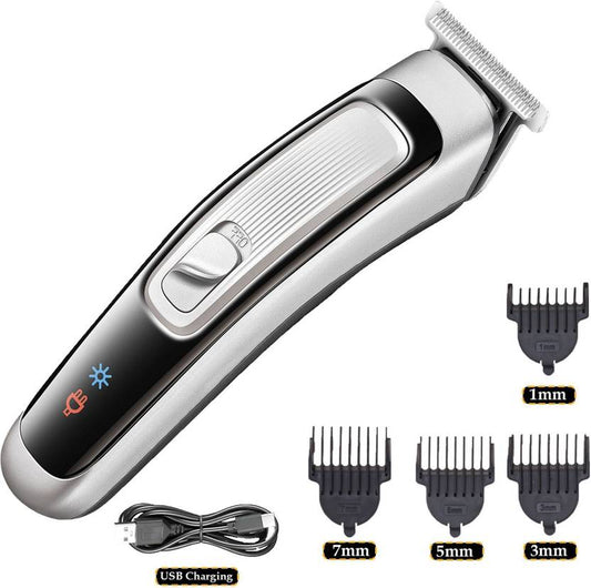 qamanta AT-505 Hair Trimmers Electric_Shavers Clippers Professional Cutting_Machine Fully Waterproof Trimmer 90 min Runtime 4 Length Settings (Silver, Black)