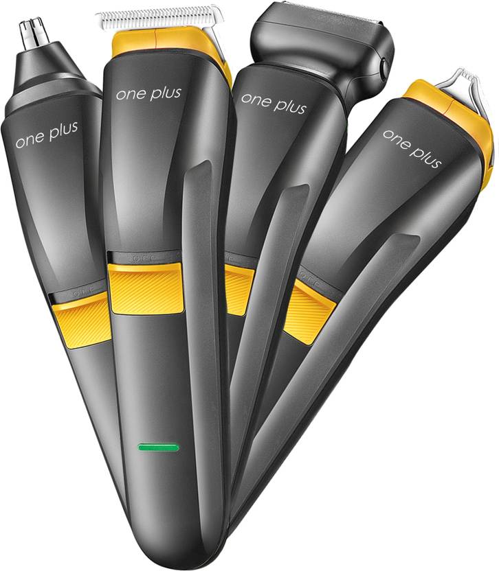 One Plus 4 in 1 Cordless Professional Hair Trimmer Trimmer 90 min Runtime 5 Length Settings (Grey)