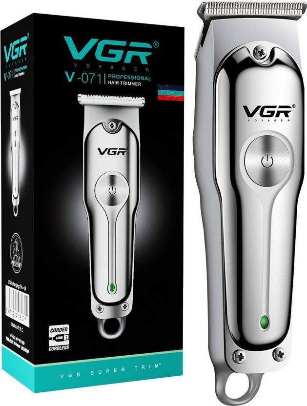 VGR V-071 Professional Trimmer 120 min Runtime 4 Length Settings (Silver)