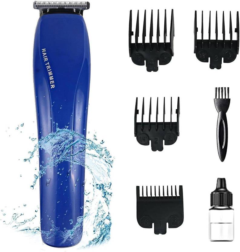 Misuhrobir Hair & Beard Trimmer For Men Fully Waterproof Trimmer 45 min Runtime 5 Length Settings (Blue)