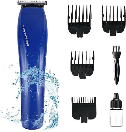 Misuhrobir Hair & Beard Trimmer For Men Fully Waterproof Trimmer 45 min Runtime 5 Length Settings (Blue)
