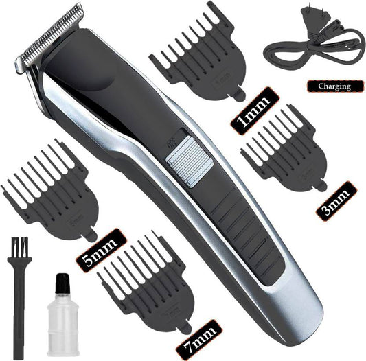 ZYRIAN 538 Professional Rechargeable Hair Clipper and Fully Waterproof Fully Waterproof Trimmer 45 min Runtime 4 Length Settings (Black, Silver)