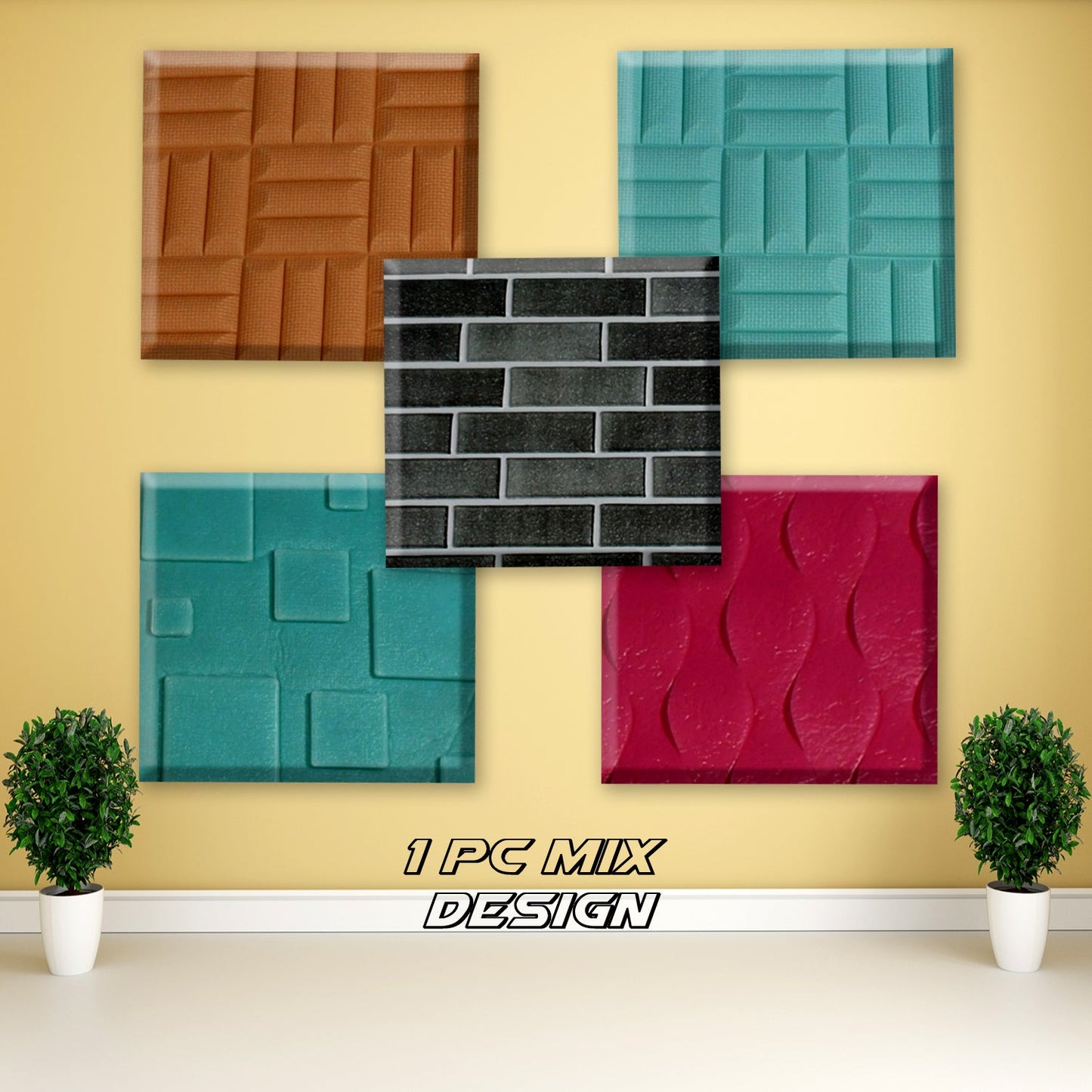Design Wallpaper 3D Foam Wallpaper Sticker Panels I Ceiling Wallpaper For Living Room Bedroom I Furniture, Door I Foam Tiles - Springkart 