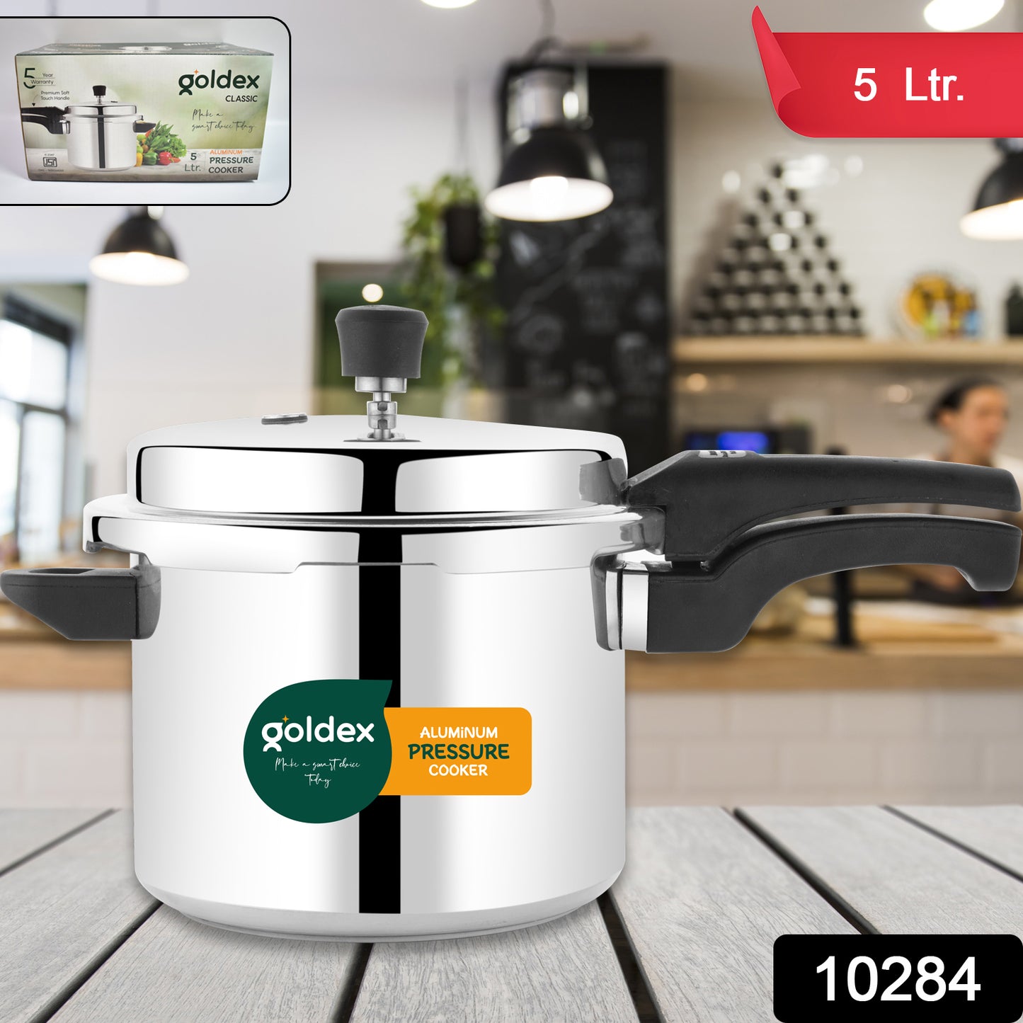 Aluminium Classic Goldex Pressure Cookers With Outer Lid (5 Litres) - Springkart 