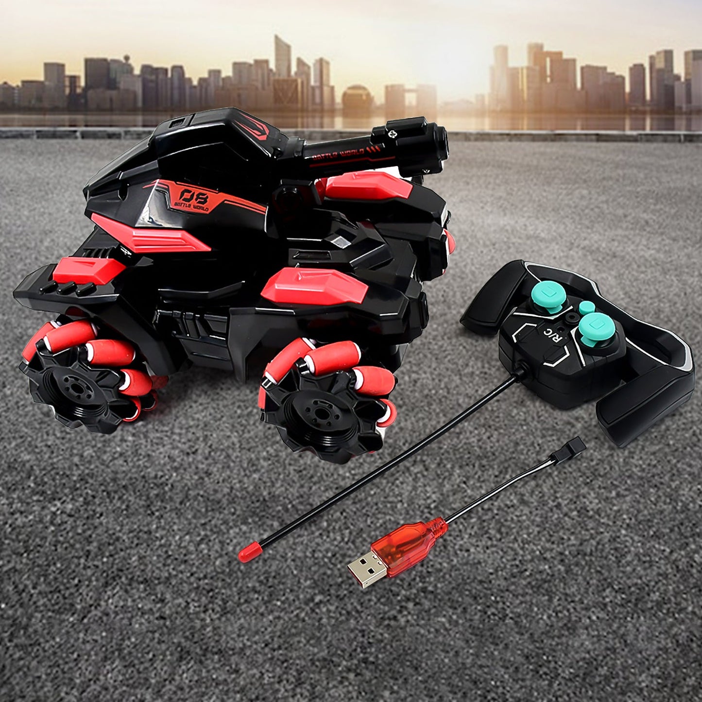New Remote Control Vehicle 4wd Off Road Climbing Vehicle Water Bomb Armored Tank Battle Launcher Boys' Children's Toy Car (1 pc / With Remote) - Springkart 